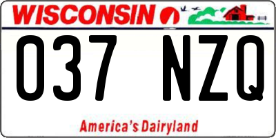 WI license plate 037NZQ
