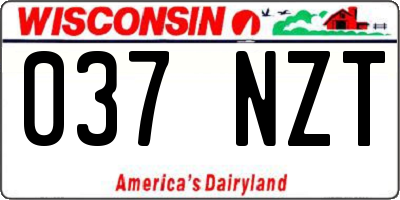 WI license plate 037NZT