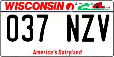 WI license plate 037NZV