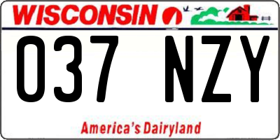 WI license plate 037NZY