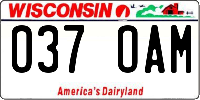 WI license plate 037OAM