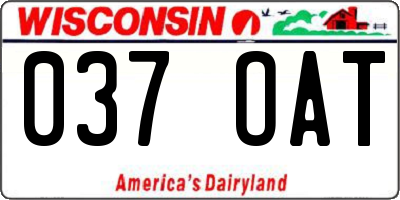 WI license plate 037OAT