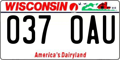 WI license plate 037OAU