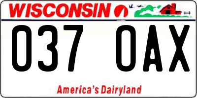 WI license plate 037OAX