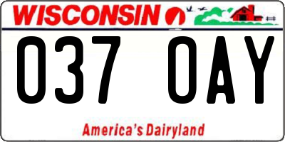WI license plate 037OAY