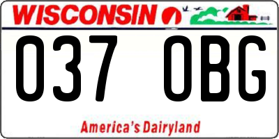 WI license plate 037OBG