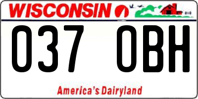 WI license plate 037OBH