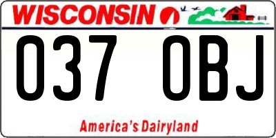 WI license plate 037OBJ