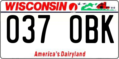 WI license plate 037OBK