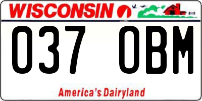 WI license plate 037OBM
