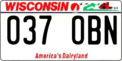 WI license plate 037OBN