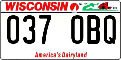 WI license plate 037OBQ