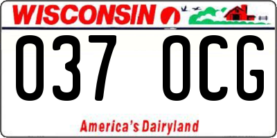WI license plate 037OCG