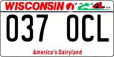WI license plate 037OCL