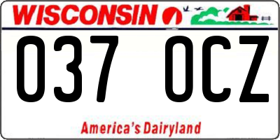 WI license plate 037OCZ