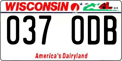WI license plate 037ODB
