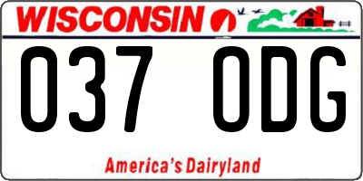 WI license plate 037ODG