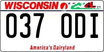 WI license plate 037ODI