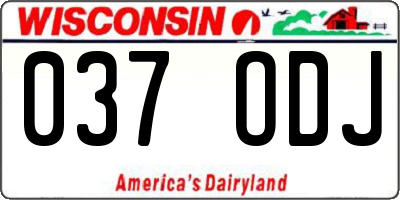 WI license plate 037ODJ