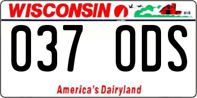 WI license plate 037ODS