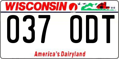 WI license plate 037ODT