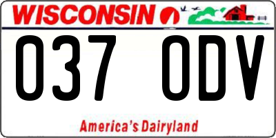 WI license plate 037ODV