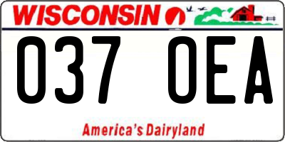 WI license plate 037OEA