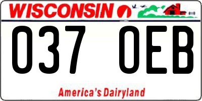 WI license plate 037OEB