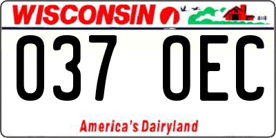 WI license plate 037OEC