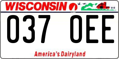 WI license plate 037OEE