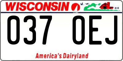 WI license plate 037OEJ