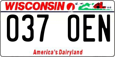 WI license plate 037OEN