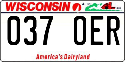 WI license plate 037OER