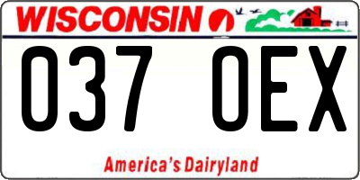 WI license plate 037OEX