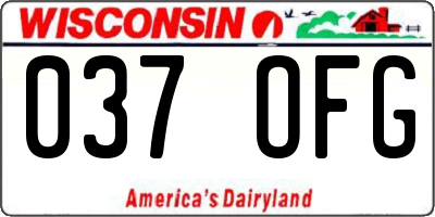 WI license plate 037OFG