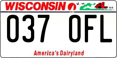 WI license plate 037OFL