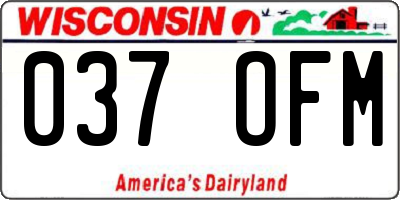 WI license plate 037OFM