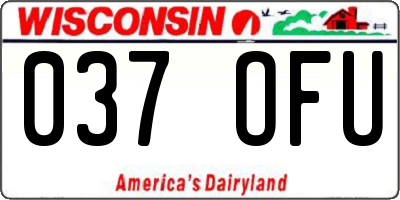 WI license plate 037OFU