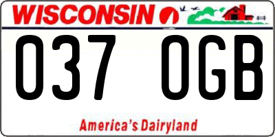 WI license plate 037OGB