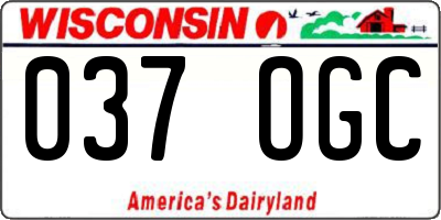 WI license plate 037OGC