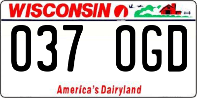 WI license plate 037OGD