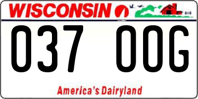 WI license plate 037OOG