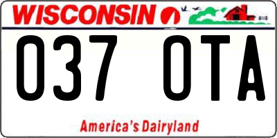 WI license plate 037OTA
