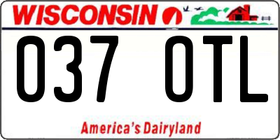 WI license plate 037OTL