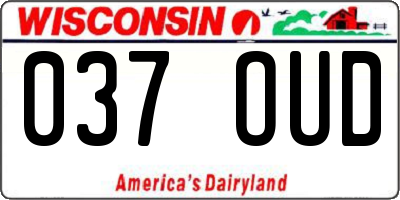 WI license plate 037OUD