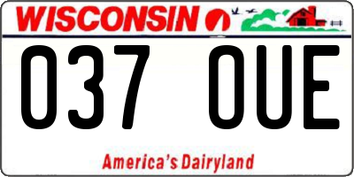 WI license plate 037OUE