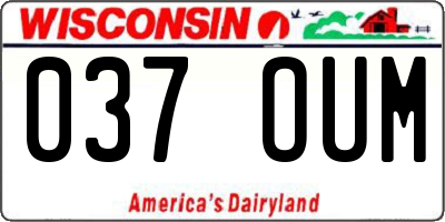 WI license plate 037OUM