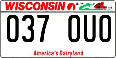 WI license plate 037OUO