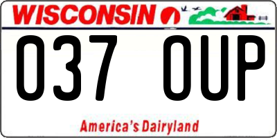 WI license plate 037OUP