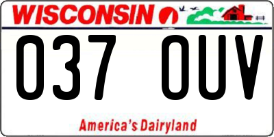 WI license plate 037OUV